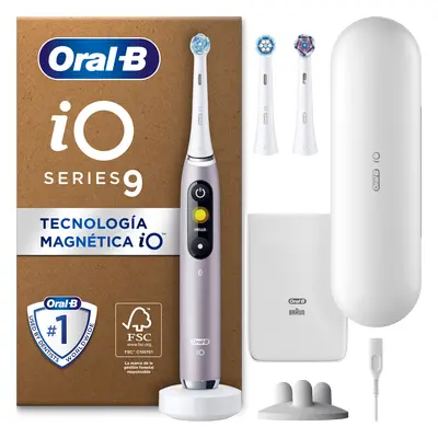 Oral-B iO 9 Pack de Cepillo Eléctrico Rosa con 3 Recambios