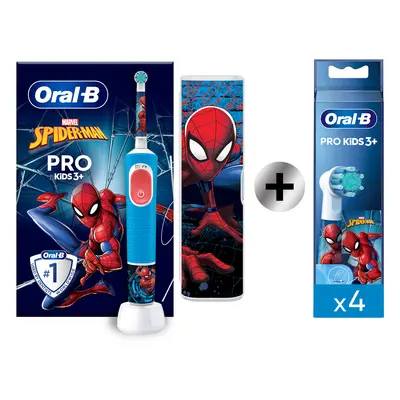 Oral-B Pro Kids Spiderman Cepillo Eléctrico con 1 + 4 Recambios