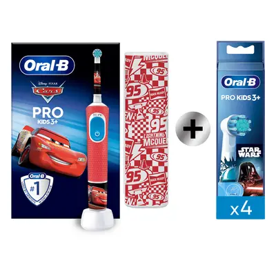 Oral-B Pro Kids Cars Cepillo Eléctrico con 1 + 4 Recambios