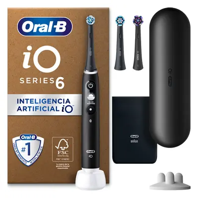 Oral-B iO 6 Pack de Cepillo Eléctrico Lava Negra con 3 Recambios