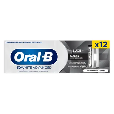 Oral-B Pasta de Dientes 3D White Luxe Carbón - Pack de 12