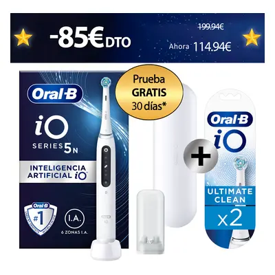 Oral-B iO 5 Cepillo Eléctrico blanco con 1 + 2 Recambios