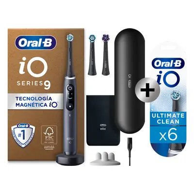 Oral-B iO 9 Pack de Cepillo Eléctrico Negro con 3 + 6 Recambios