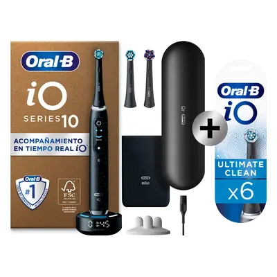 Oral-B iO 10 Pack de Cepillo Eléctricos Negros con 3 + 6 Recambios