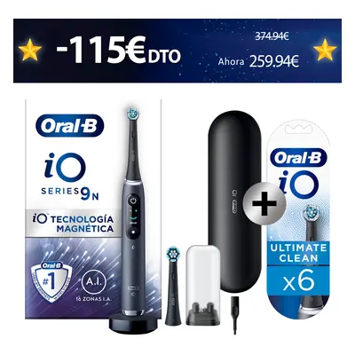 Oral-B iO 9 Cepillo Eléctrico Negro con 2 + 6 Recambios