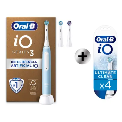 Oral-B iO 3 Pack de Cepillo Eléctrico Azul con 3 Recambios + 4 Recambios