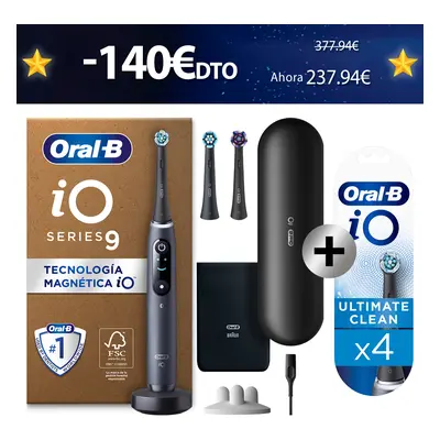 Oral-B iO 9 Pack de Cepillo Eléctrico Negro con 3 + 4 Recambios