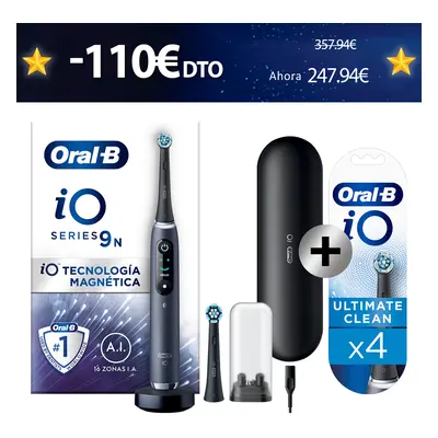 Oral-B iO 9 Cepillo Eléctrico Negro con 2 + 4 Recambios