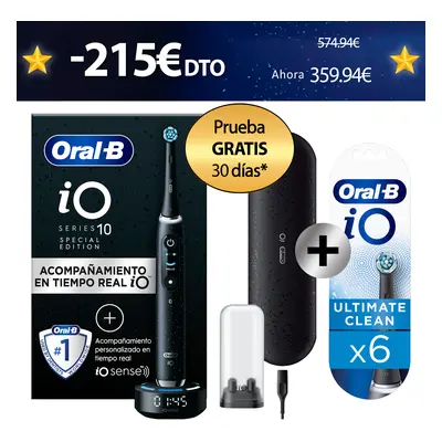 Oral-B iO 10 Cepillo Eléctrico Edición Limitada Negro Cósmico con 1 + 6 Recambios