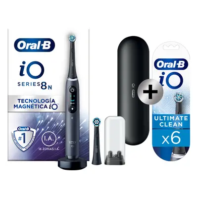 Oral-B iO 8 Cepillo Eléctrico negro con 2 + 6 Recambios