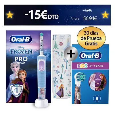 Oral-B Pro Kids Frozen Cepillo Eléctrico con 1 + 8 Recambios