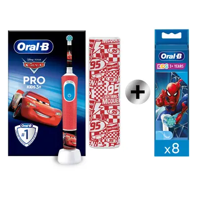 Oral-B Pro Kids Cars Cepillo Eléctrico con 1 + 8 Recambios