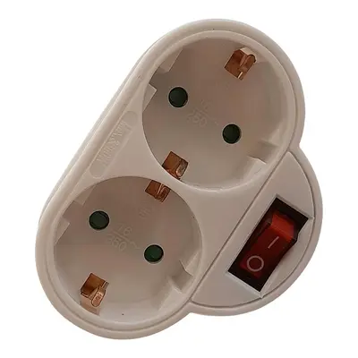 Adaptador 2 tomas frontal 16a + interruptor