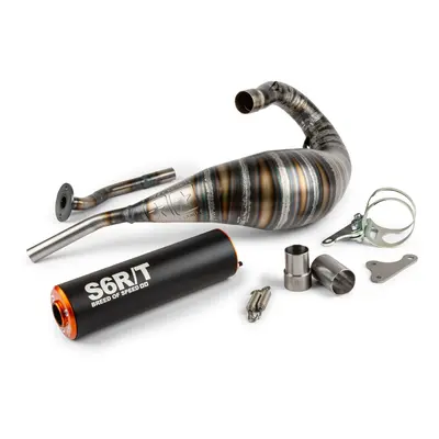 Escape Stage6 80-90 HM-Moto / Vent / Beta RR Silenciador CNC Negro/Naranja