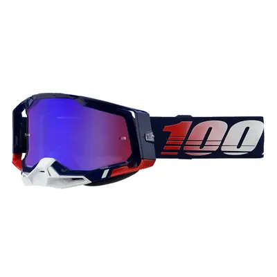 Gafas de Motocross 100% Racecraft 2 REPUBLIC Lente Espejo Azul/Rojo