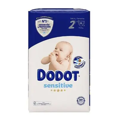 DTOS EXTRA!! Dodot Sensitive T2 58 und Pañales Recién nacido 58 Ud