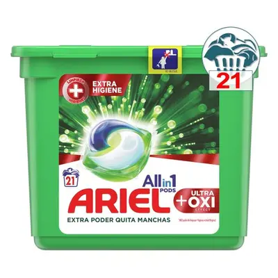 Ariel All In Pods Ultra Oxi 19 und Detergente en Cápsulas