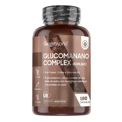 Glucomanano - 3000mg 180 Cápsulas - Con Vitamina B3, Colina, Vitamina D3 y Cromo