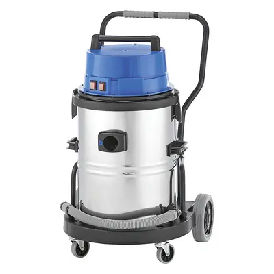 Eurokraft pro Aspiradora industrial en húmedo y en seco, recipiente de acero inoxidable de 50 l,