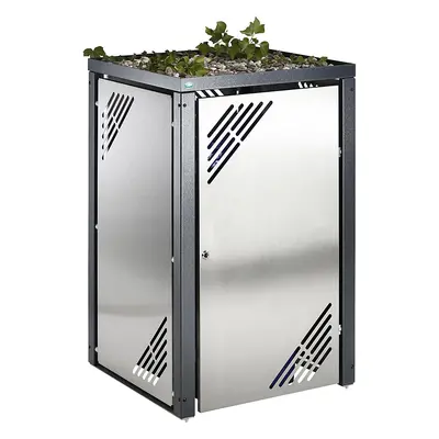 VAR Caja para contenedor de basura con tapa para plantas, bajo llave, elemento básico, acero ino