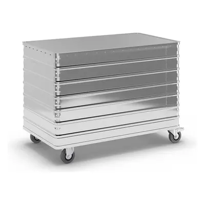 Gmöhling Carro-caja de aluminio, de pared continua, con tapa, capacidad 656 l