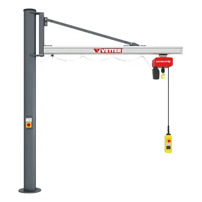 Vetter Grúa giratoria de columna UNILIFT US, con polipasto eléctrico de cadena BL, carga máx. 80