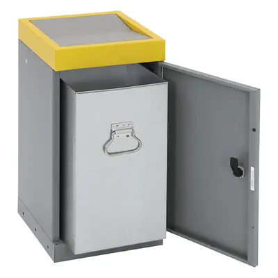 Recipiente con puerta batiente para separar materiales, suelto, capacidad 30 l, tapa de color am