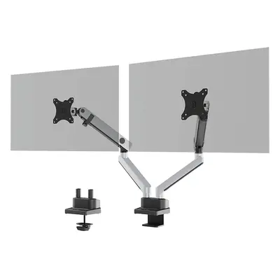 DURABLE Soporte para monitor SELECT PLUS, para 2 monitores, plateado