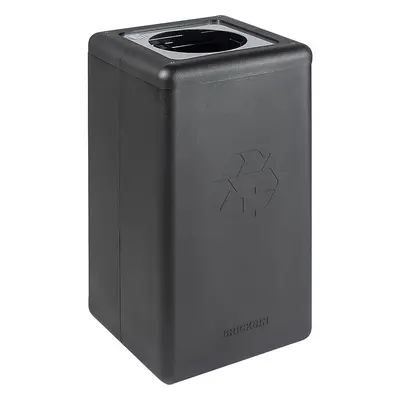 Recipiente para separar materiales BrickBin, capacidad 65 l, negro, tapa plateada