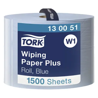 TORK Toallitas de papel multiusos, resistentes, calidad híbrida, 2 capas, azules, UE 1 rollo, 15