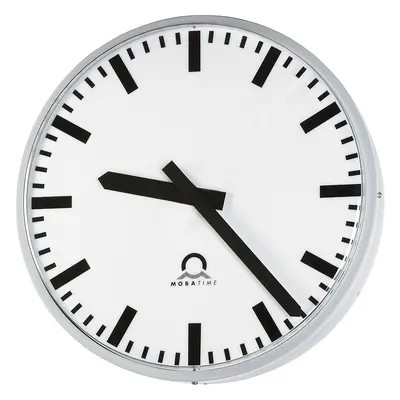 Reloj para exteriores METROLINE, por un solo lado, aluminio blanco