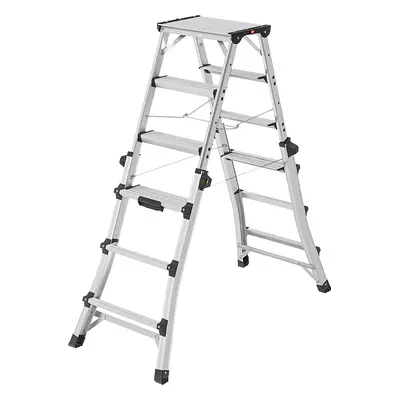 Hailo Escalera telescópica plegable D100 TL, puede utilizarse como escalera de tijera o para esc