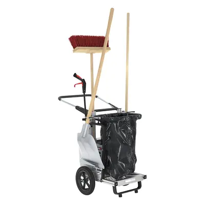 FLORA Carro colector de residuos Picobello Mini, con soporte fijo para bolsas de basura y utensi