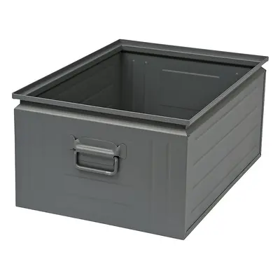 Caja apilable de chapa de acero, capacidad aprox. 80 l, gris basalto RAL 7012