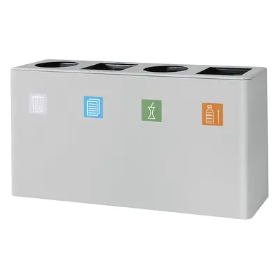 Recipiente para separar materiales, capacidad 4 x 30 l, con cubos interiores