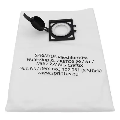 Sprintus Bolsas filtrante de vellón, UE 5 unid., para aspiradoras Waterking XL, Ketos 56, 81 y C