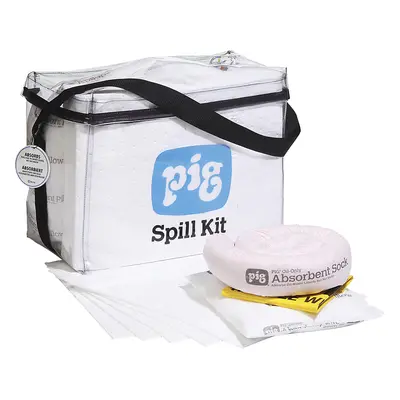 PIG Kit de emergencia en bolsa transparente, modelo para aceite, absorbe 53,3 l