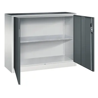 C+P Armario auxiliar de taller con puertas batientes, anchura x profundidad 1200 x 400 mm, gris 