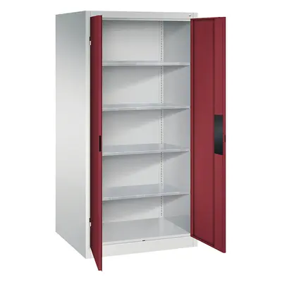 C+P Armario de taller para cargas pesadas, anchura 930 mm, profundidad 800 mm, puerta en rojo ru