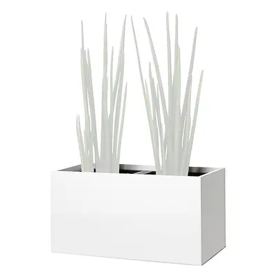 Recipiente para plantas, a la altura de las rodillas, para 2 plantas, blanco roto