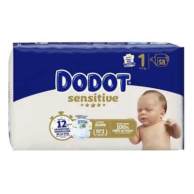 Pañal sensitive t.1 dodot 58uds