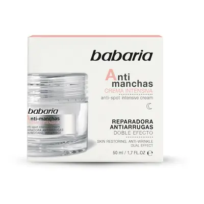 Crema facial antimanchas, babaria, repara la piel y reduce las arrugas.