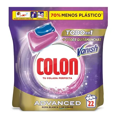 Detergente máquina colon total power gel en cápsulas bolsa 22 uds