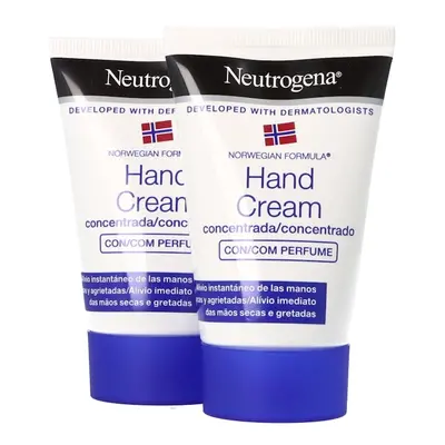 Neutrogena crema de manos concentrada con perfume, alivio inmediato para manos secas, pack de 2 