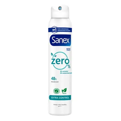 Desodorante spray sanex zero% extra control protección 48h 200ml