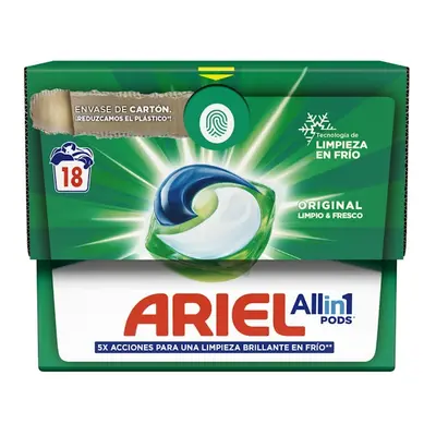 Detergente para máquina en cápsulas ariel 18 lv