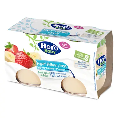 Tarros yogur platano fresa 2x120 gr