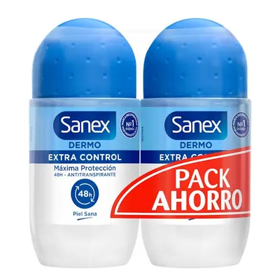 Desodorante roll-on sanex ph balance dermo extra control 48h antitranspirante 2x50ml