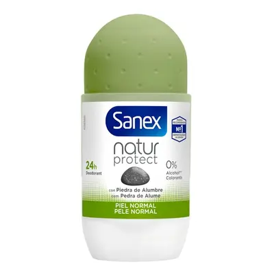 Desodorante roll-on sanex natur protect piel normal 24h con piedra de alumbre 50ml