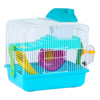 Jaula para roedores hamster casita 2 niveles casita hamster resistente buena ventilación 28.9x22